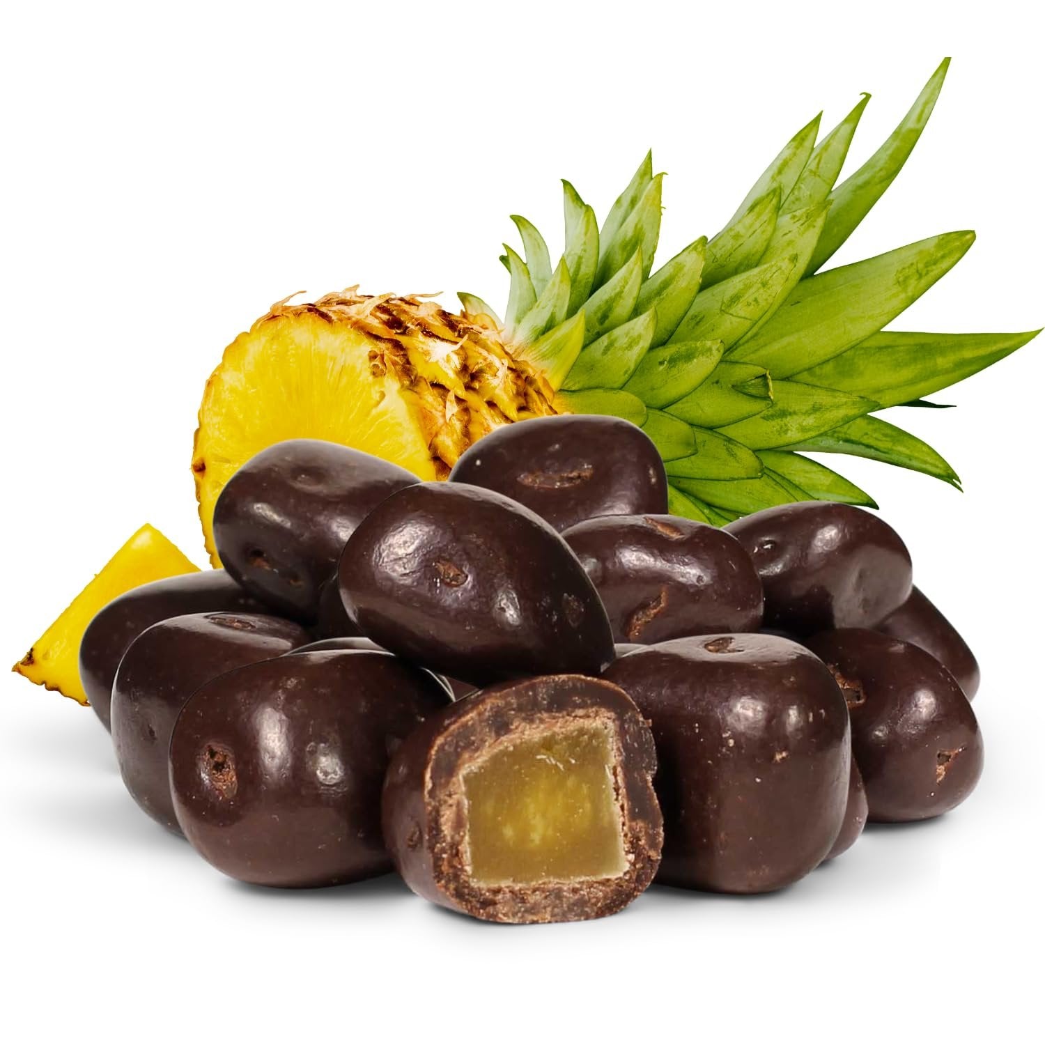 Dark Chocolate Dried Pineapple Bits - It's Delish