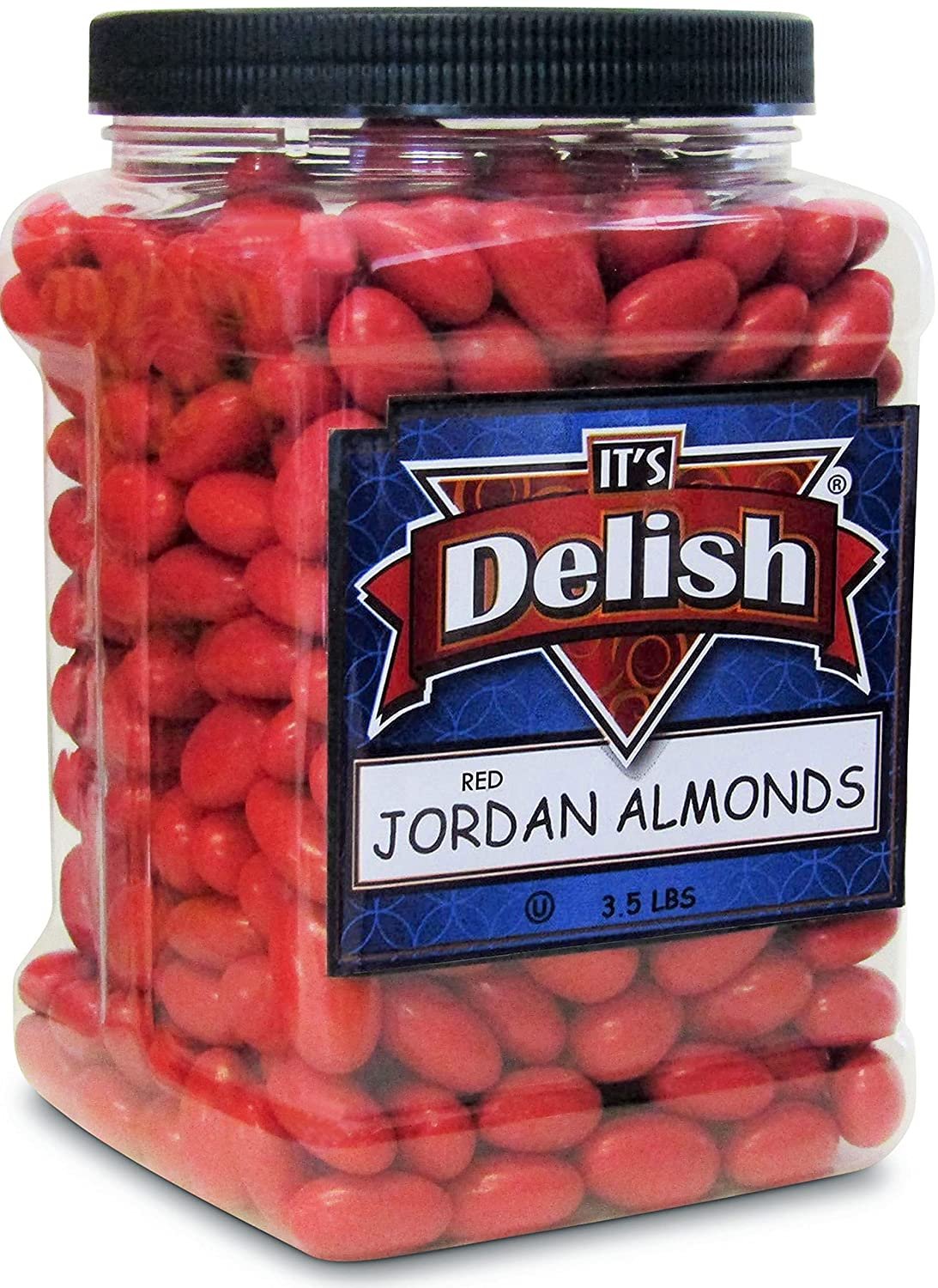 Red Jordan Almonds — Jumbo Jar - It's Delish