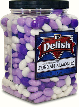 Lavender, Purple & White Jordan Almonds Medley - Jumbo Jar - It's Delish