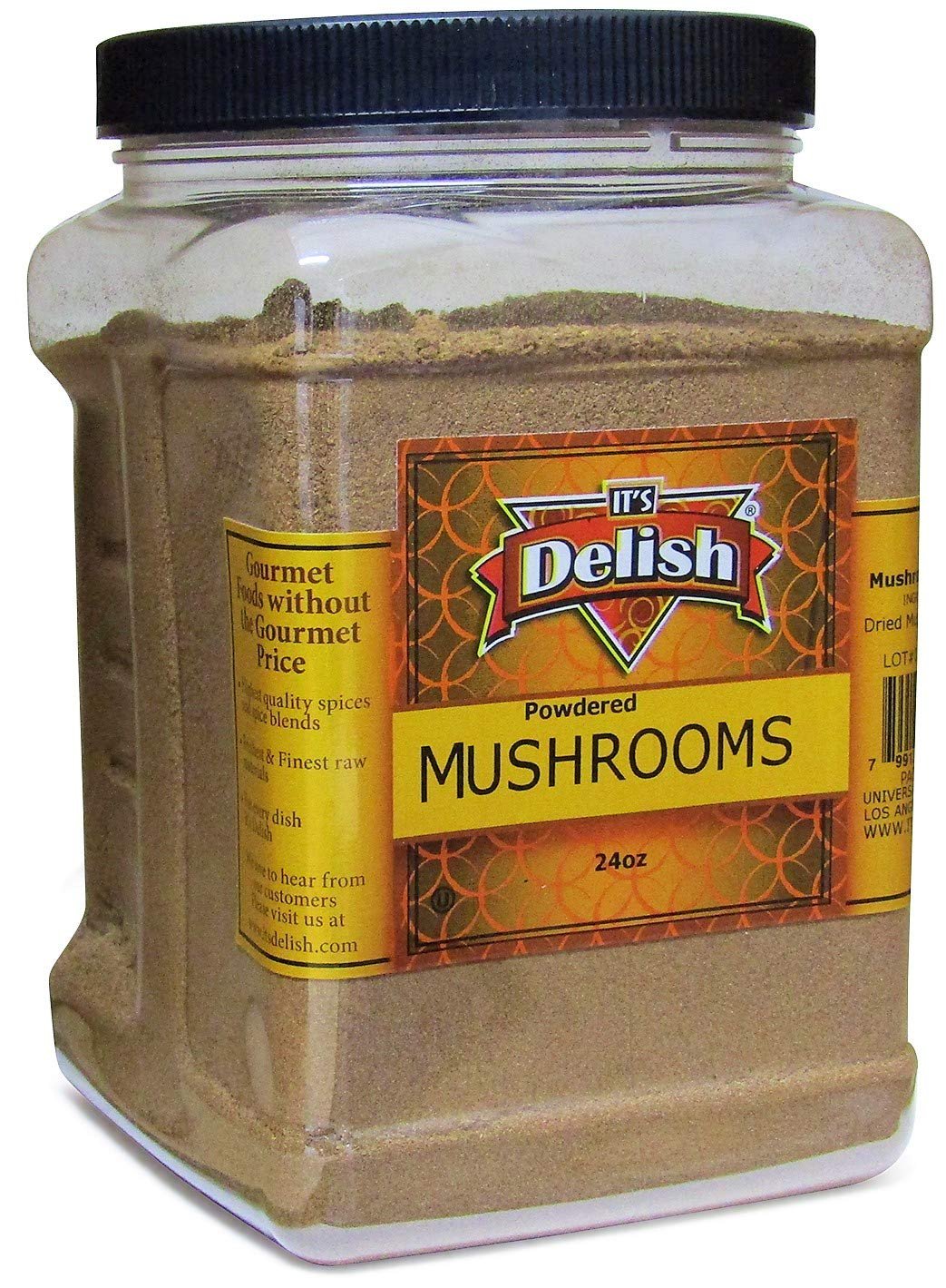 Ground Dried Mushroom Powder - Jumbo Jar - It's Delish