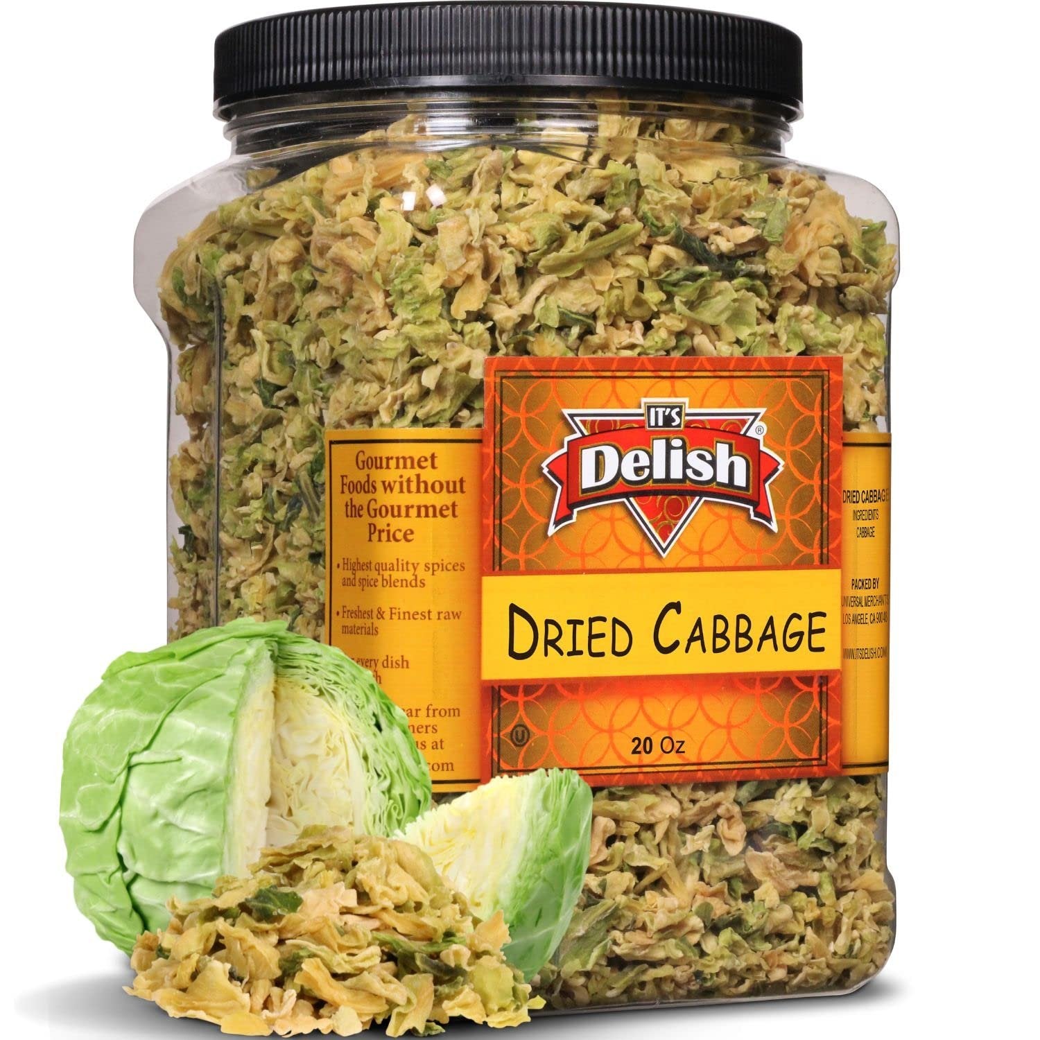 Dried Cabbage Flakes — Jumbo Jar - It's Delish