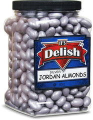Silver Jordan Almonds — Jumbo Jar - It's Delish