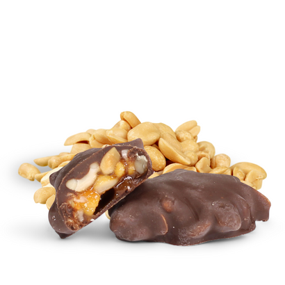 Peanut Caramel Clusters with Dark Chocolate - It's Delish