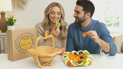 Dried Fruit Gift Basket  Bamboo Wood 3-in-1 Gift